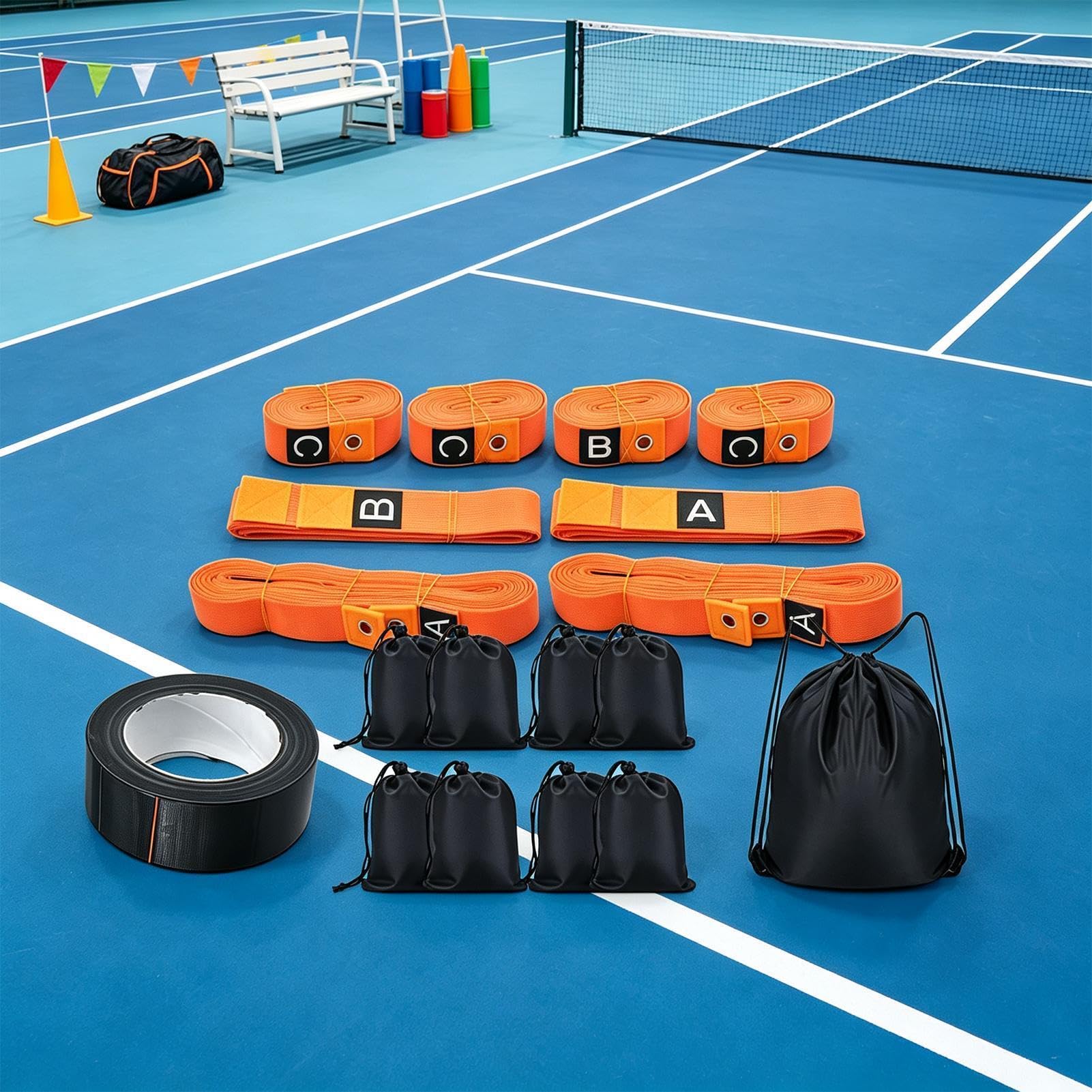 Generico Kit per marcatura Campo da Nastro Portatile temporaneo Larghezza