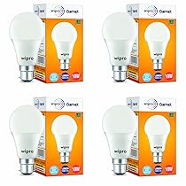 wipro 10W B22D LED Cool Day White Bulb, Pack of 4 (Garnet)