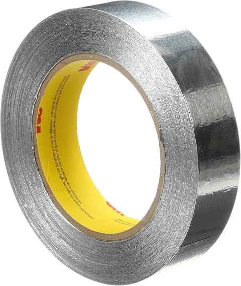 3M Nastro in lamina di alluminio 425, Argento, 25 mm x 55 m, 0.12 mm