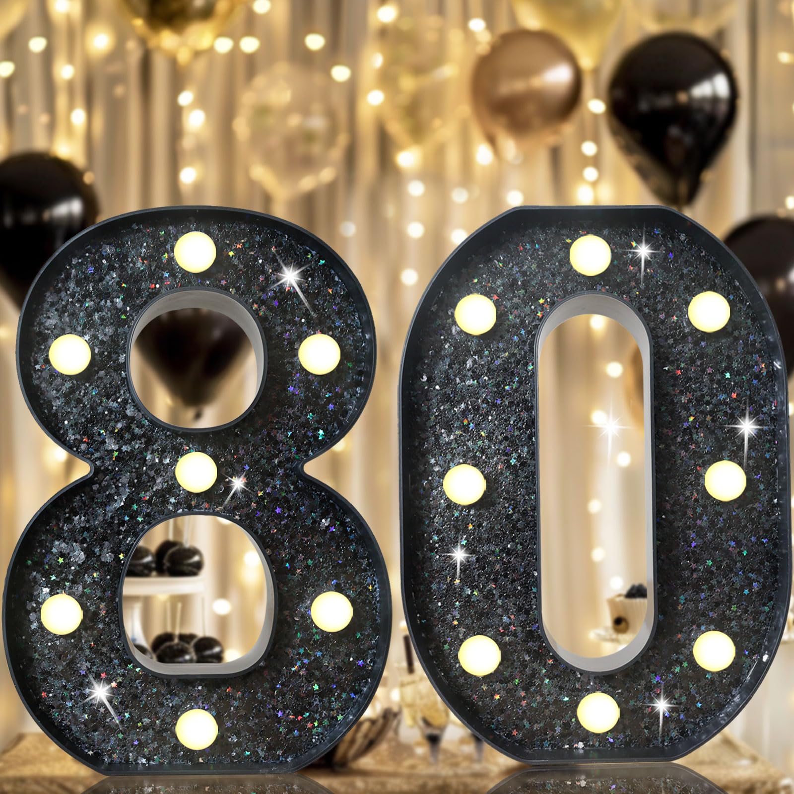 8.8" Decorative LED Light Up Numbers, Marquee Numbers Lights for 7th Birthday Decorations, Lighted Number Sign for Birthday Party Night Lights Wedding Anniversary Home Wall Decor, White Number 7 — view 11
