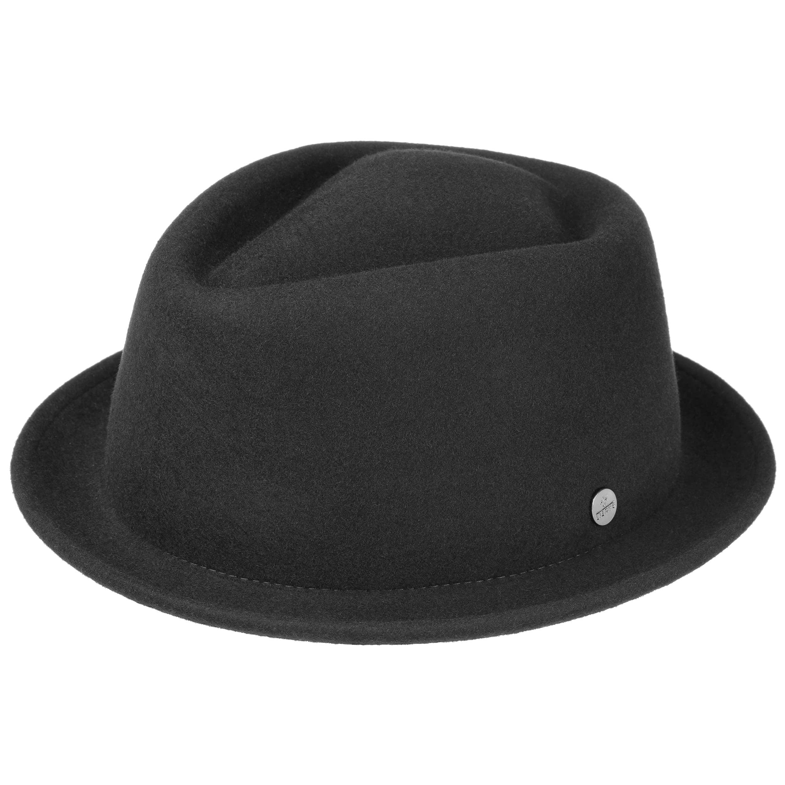 Lierys Chapeau Pork Pie Blank Femme/Homme - de Musicien Feutre pour Homme Hiver Automne Ete Printemps Printemps-ete