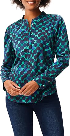 NIC+Zoe Womens Ocean Dot Top
