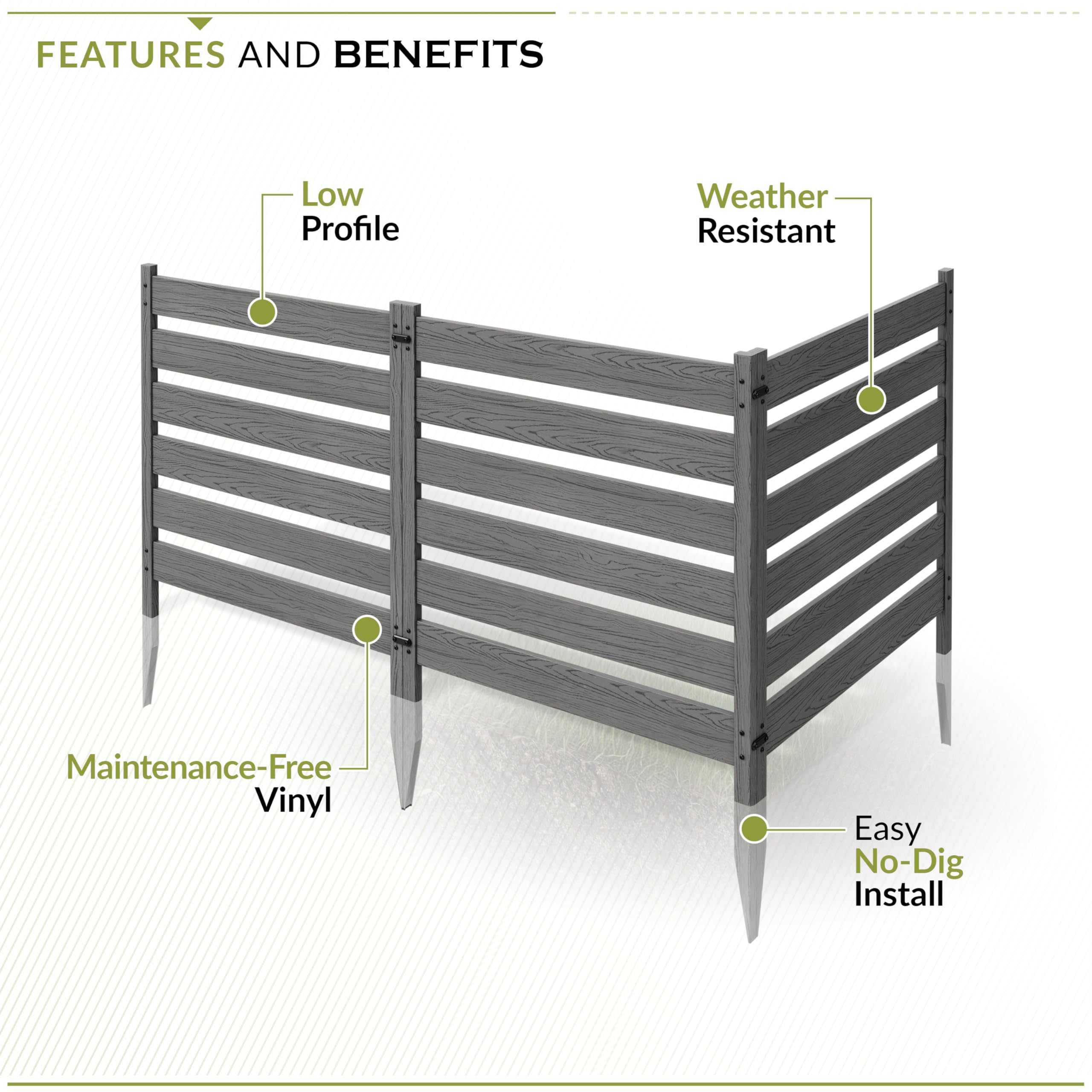 Amazon.com: 26in H x 24in W (3 Panels) No Dig Zippity Maui Fence