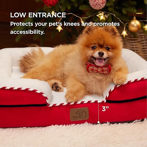 Vista 164 de Bedsure - Cama ortopédica mediana para perros, sofá cama impermeable para perros medianos, espuma de soporte con funda extraíble y lavable, forro