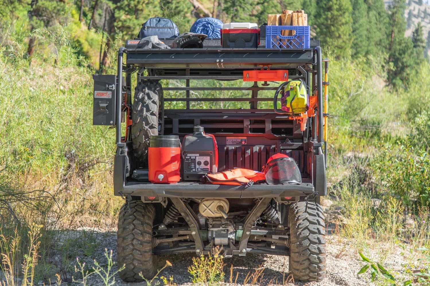 Razorback Offroad UTV Aluminum Mount Bracket | Secure UTV Chainsaw Mount with Ultra High-Density Plastic Holster | Lockabke Aluminum Exoskeleton | Made in USA