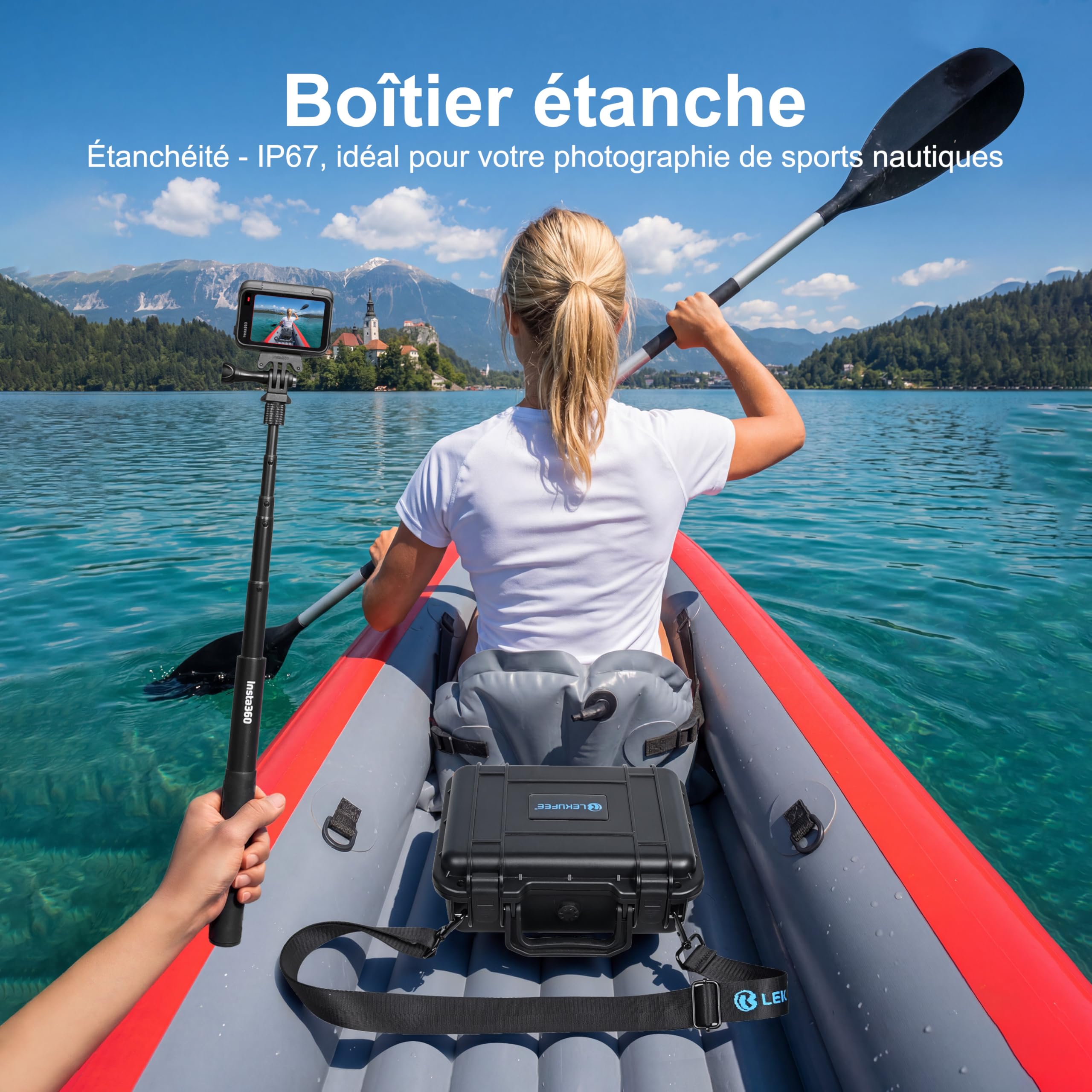LEKUFEE Étui Rigide Étanche pour Insta360 Ace Pro 2/Insta360 Ace Pro/Insta360 Ace Caméra d'action et Insta360 Ace Pro 2 Accessoires (Valise Uniquement)