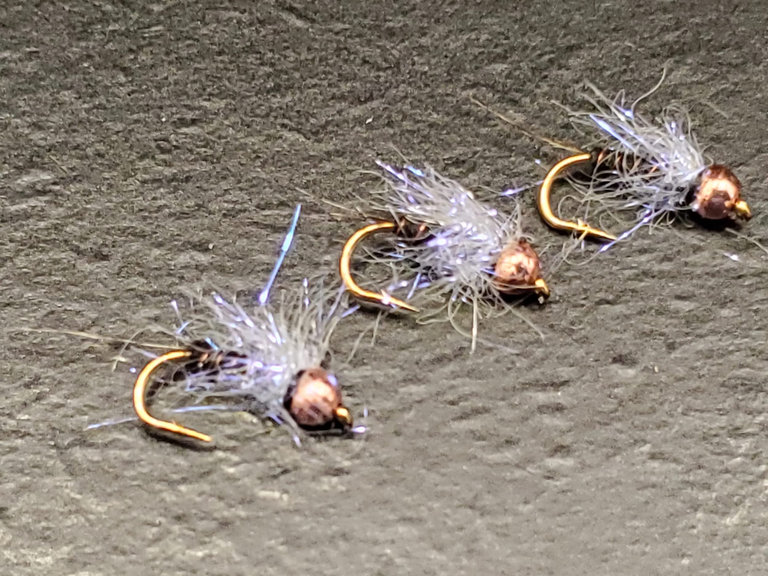 Tungsten Bead Flash Nymph, Tungsten Bead Head Nymph #16 3 Pack #18 Dark