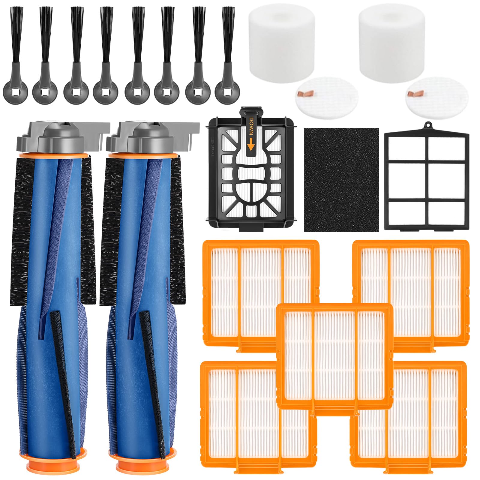 Replacement Parts for Shark AI AV2501S AV2501AE RV2502AE RV2520AOUS AV2510AOUS AV2511AE RV2610WA RV2610WD Accessories Kit with Main Brush, Filters, Foam Filters, Pre-Filter, Side Brushes