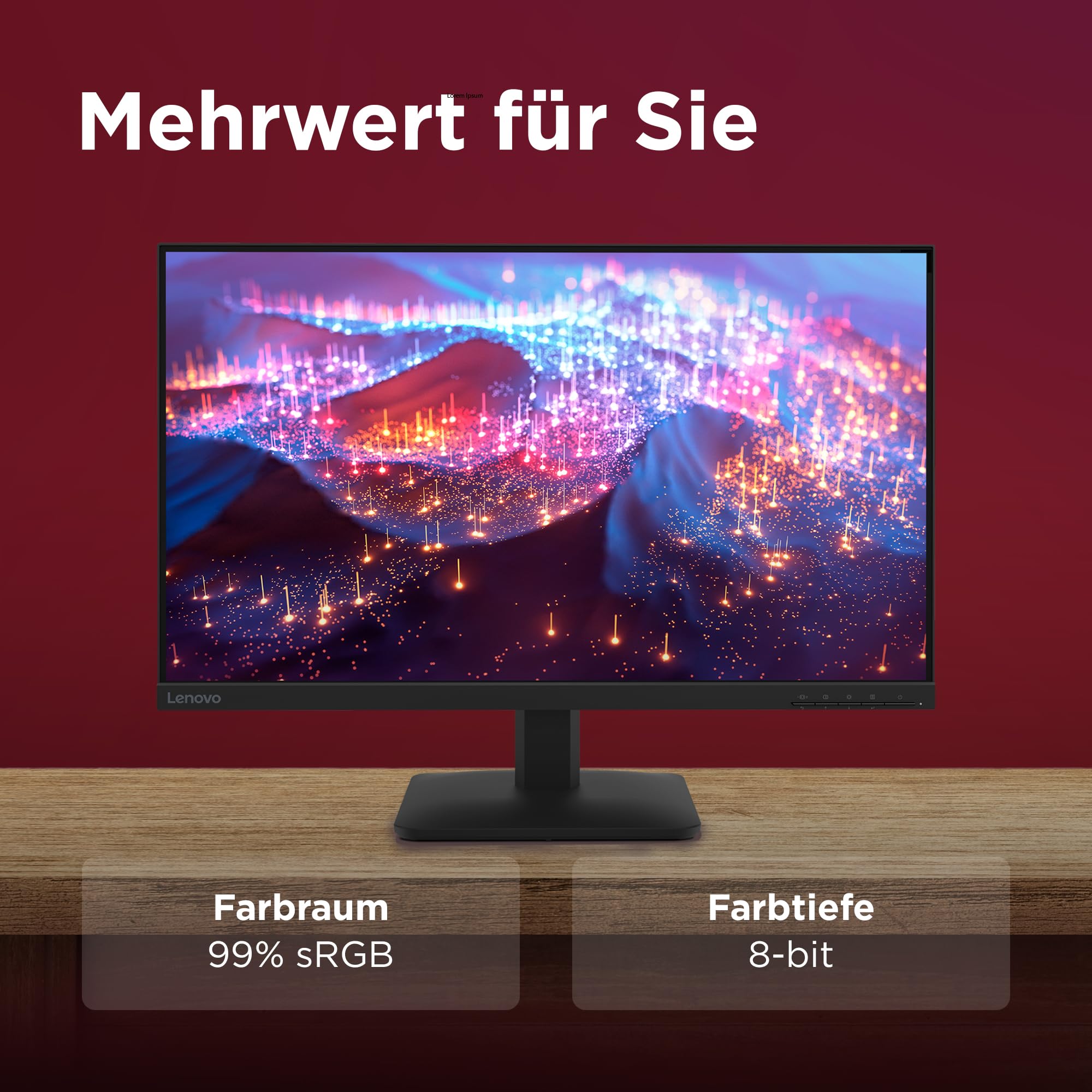 Lenovo L27-41 27'' Full HD WLED Monitor 1920x1080 100Hz 4ms IPS Panel Raven schwarz