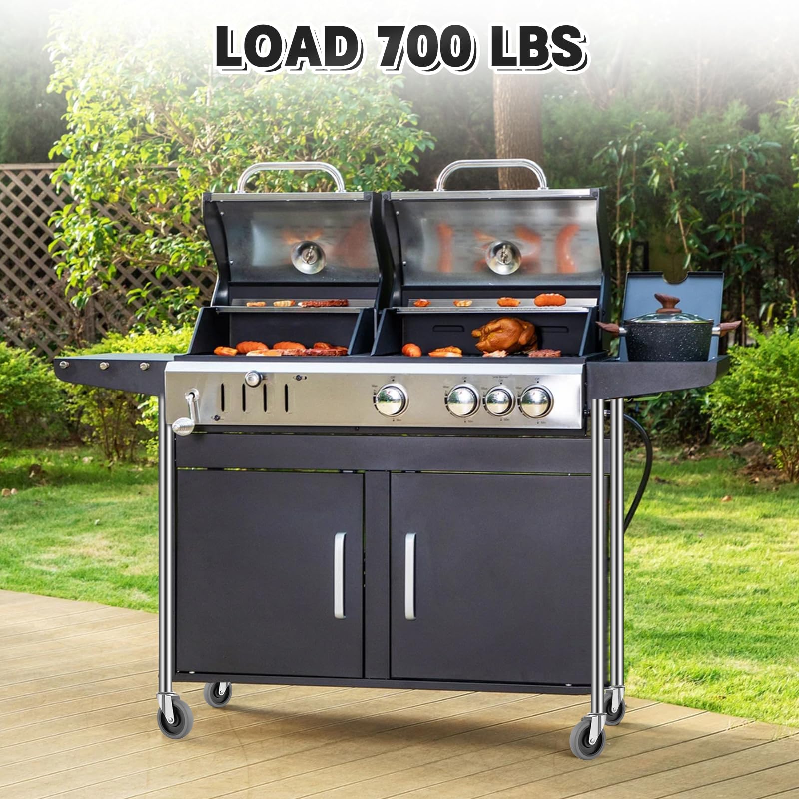 4-calowe kółka jezdne, zestaw 4 kółek z gwintem 1/2"-13 cali, wytrzymałe kółka obrotowe TPR do wózków transportowych, przemysłowe kółka skręcane do regałów drucianych