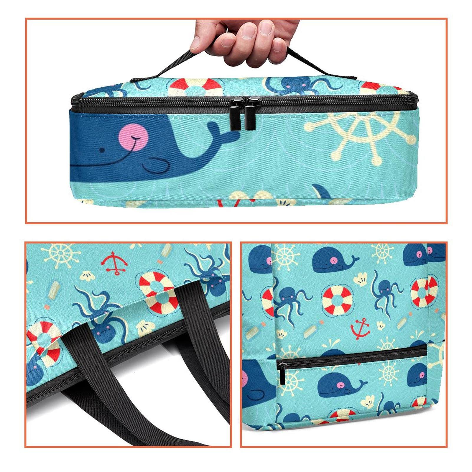 Grand sac fourre-tout et boîte à déjeuner légère corail, sac à main isotherme pour voyage, travail, école, Couleur 10., Taille Unique