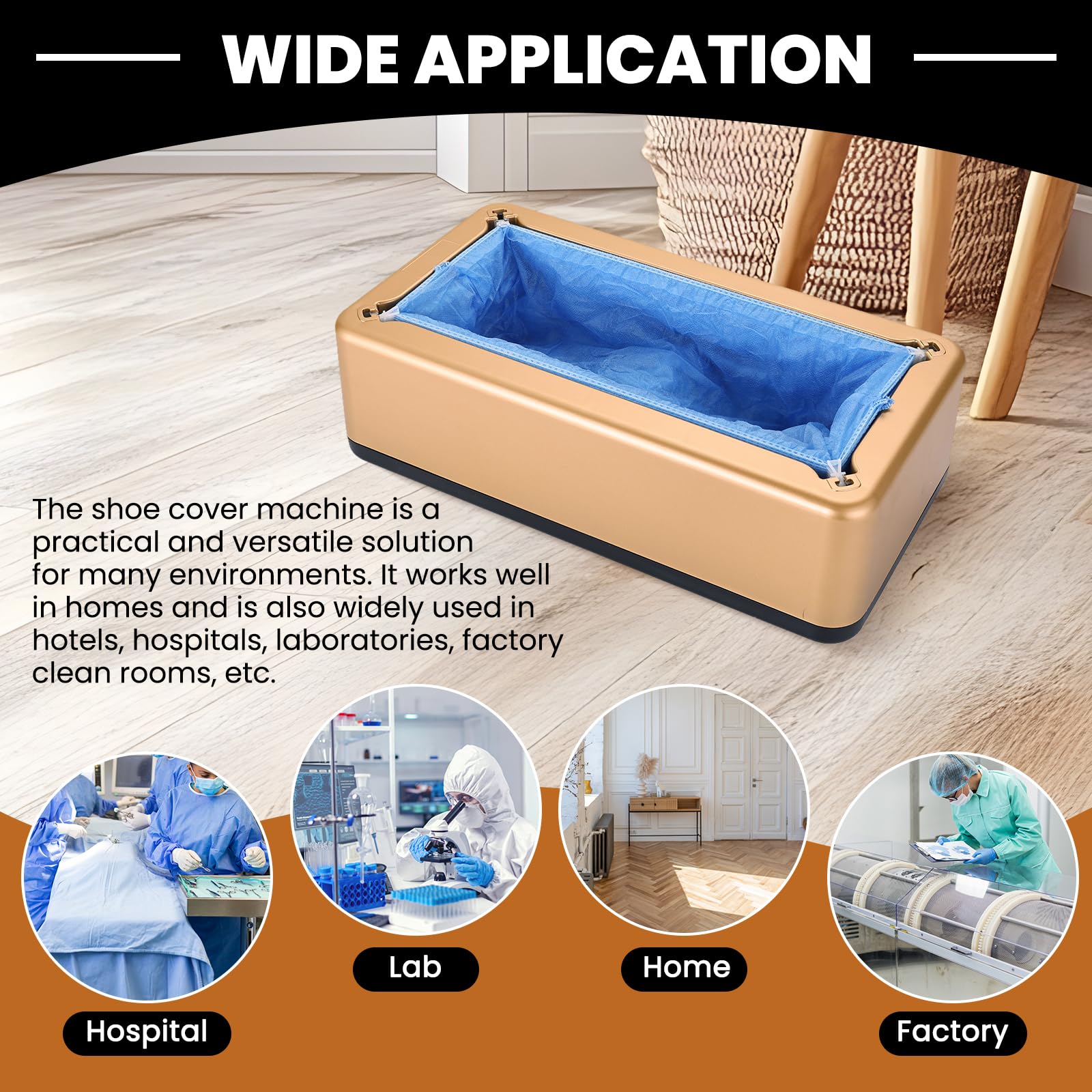 Distributeur automatique de couvre-chaussures avec 100 couvre-chaussures non tissés, design mains libres pour la maison, le bureau et le laboratoire, machine argentée durable pour garder les