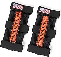 Vista 14 de Asas de agarre para barra de agarre para Jeep Wrangler Accesorios TJ JK JL Gladiator JT - Hebilla de metal mejorada, naranja cibernético, paquete