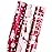 MAYPLUSS Wrapping Paper Roll - Mini Roll - 17 inch X 120 inch Per roll - 3 Different Red and White Christmas Design with Glitter Metallic Foil Shine (42.3 sq.ft.ttl)