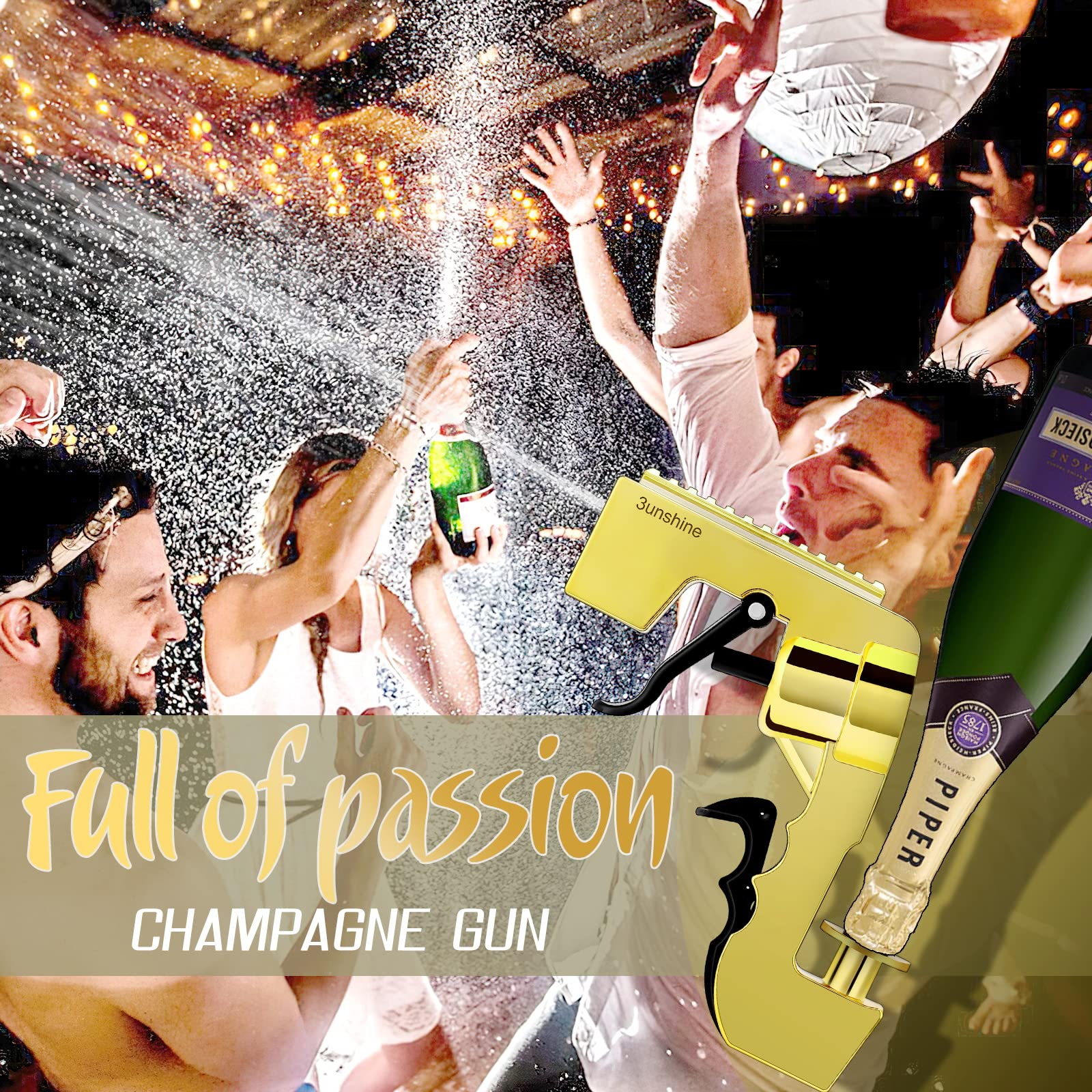 3unshine Champagne Gun The 3rd Generation Beer Gun, Sparkling Champagne