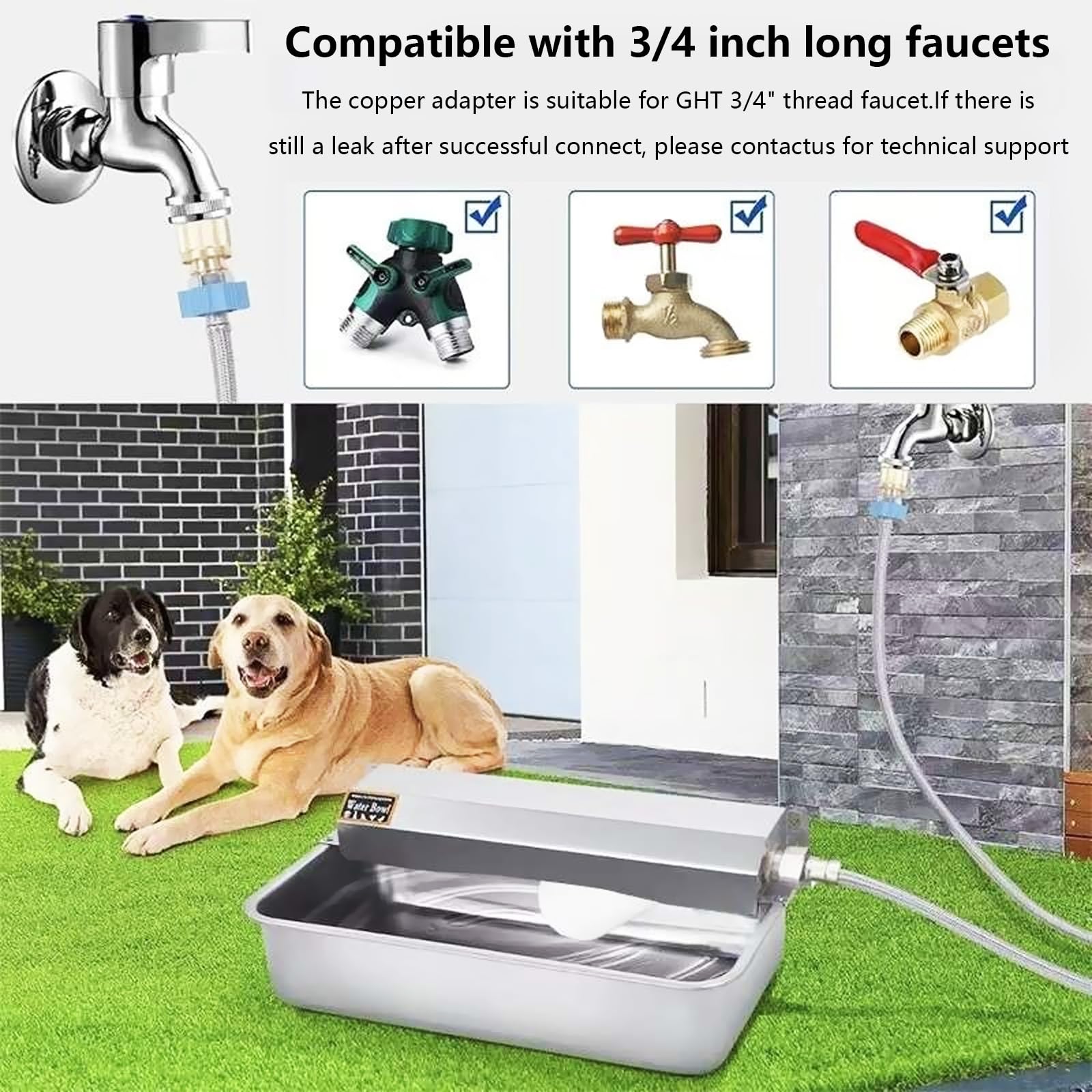 Bebedero Automático, Dispensador Automático de Agua para Perros de 11L con Válvula Flotante Comedero de Cuenco de Agua de Acero Inoxidable para Vacuno Cabras Perros Gallinas