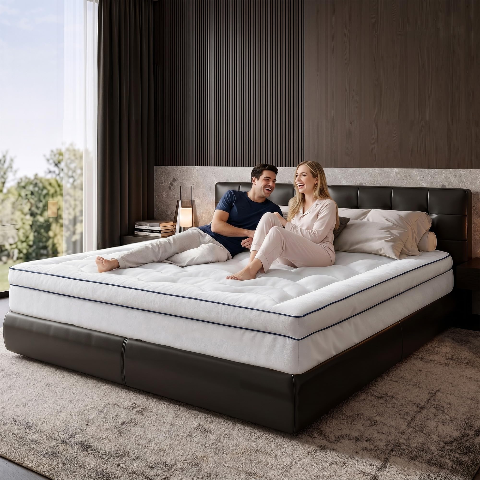 Surmatelas 140x190 cm, 1200 g/m³ Microfibres Remplissage, 20-55cm 360° Poche Profonde Antidérapant, 8 cm d'épaisseur Surmatelas, Respirante, adaptée aux Matelas à Ressorts fermes, canapés-Lits