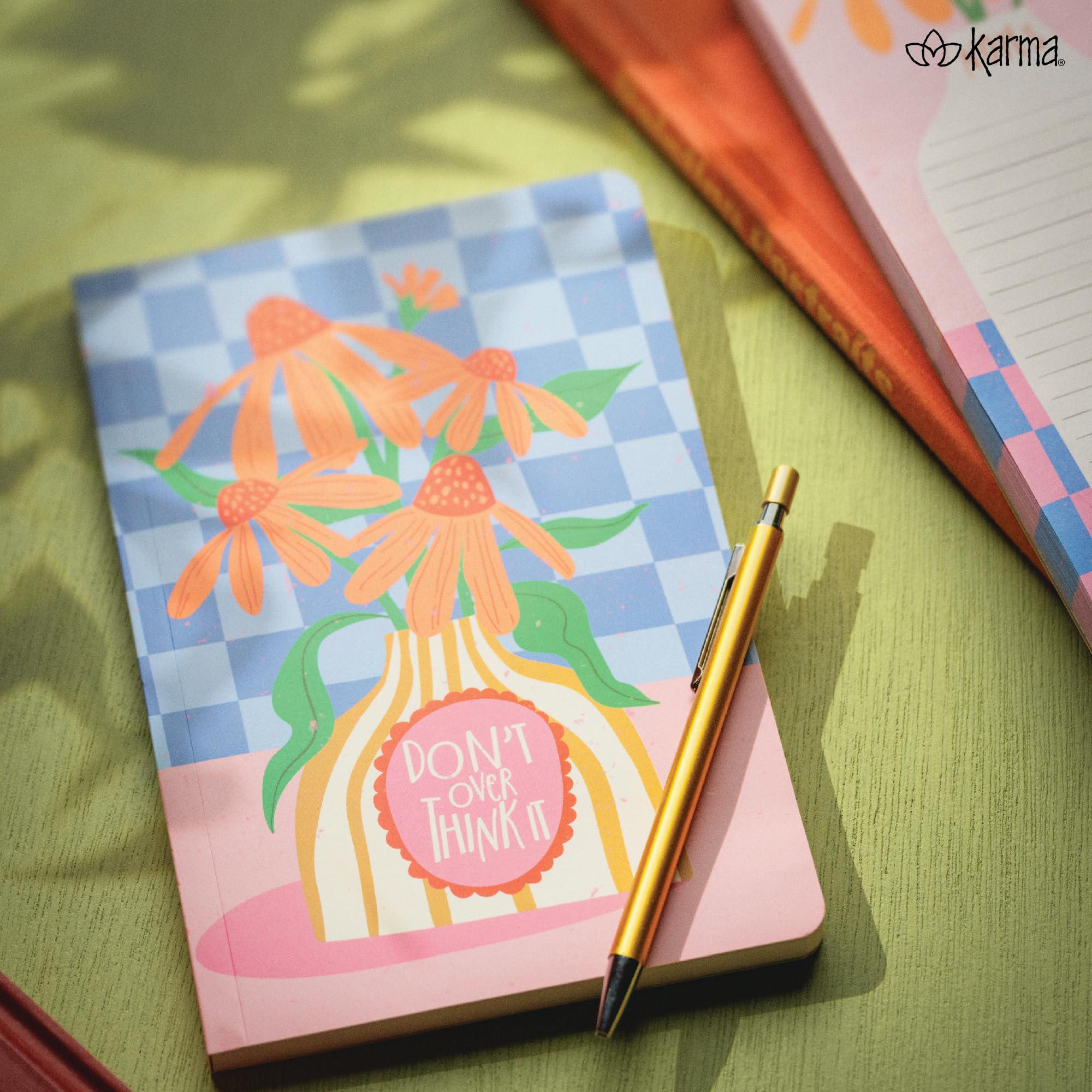 Karma, Notizbuch, liniert, 80 linierte Seiten, A5-Größe, 14,5 x 20,3 cm, Milchprodukte, Notizbuch, Zitronen