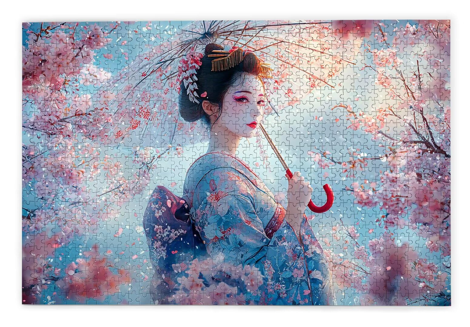 Puzzle dla dorosłych, 1500 elementów, Japonia, 1500 elementów, z pudełkiem na prezent, drewniane puzzle dla dorosłych z naturalnym drewnem, prezenty dla kobiet, mężczyzn, duże, drewniane puzzle