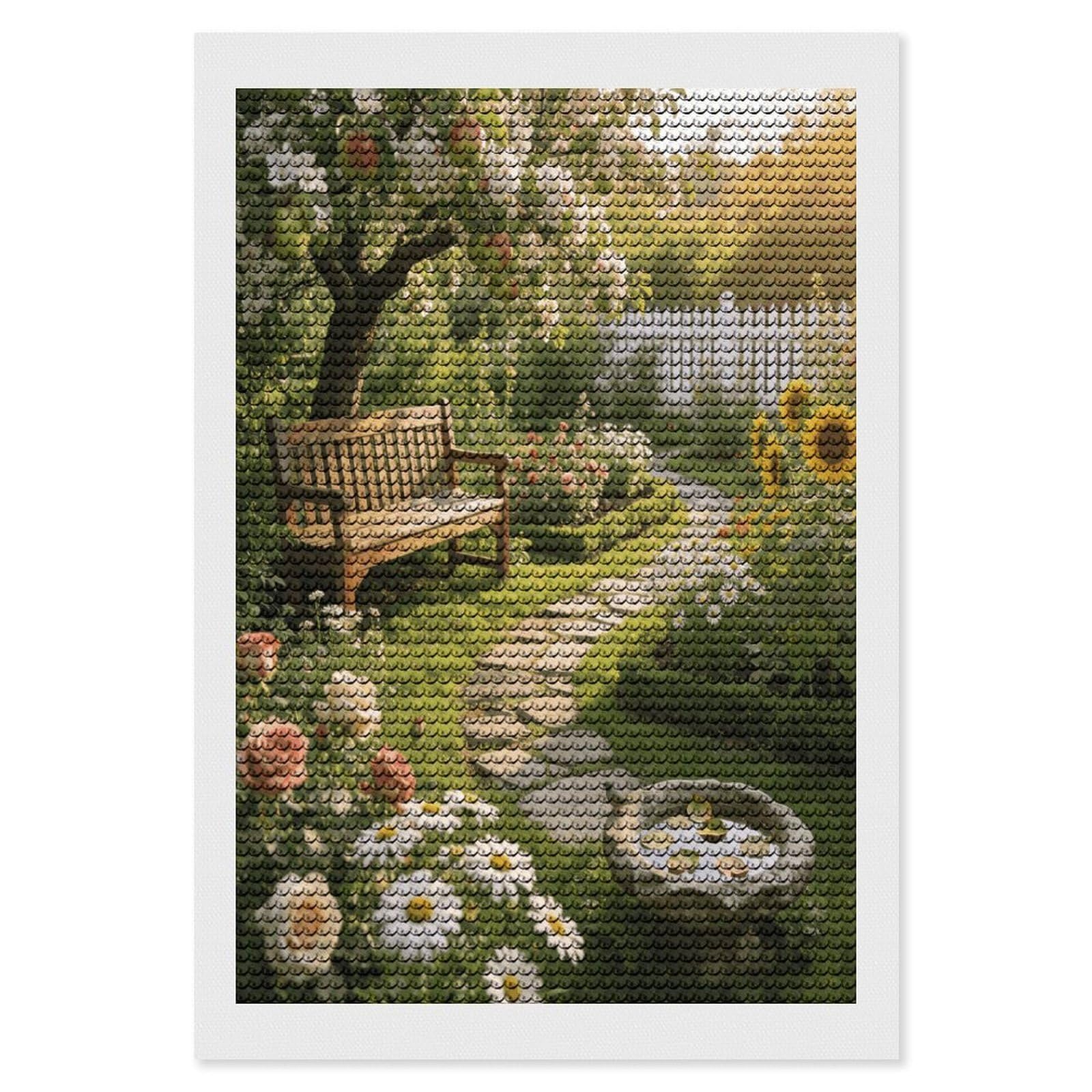 FekiLoot Bauerngarten Paint by Numbers Kit for Adults Beginner DIY Diamond Dots Paintings Round Full Drill Diamond Art Kits Picture Diamond Art Painting Kits for Home Decor 8"x12"