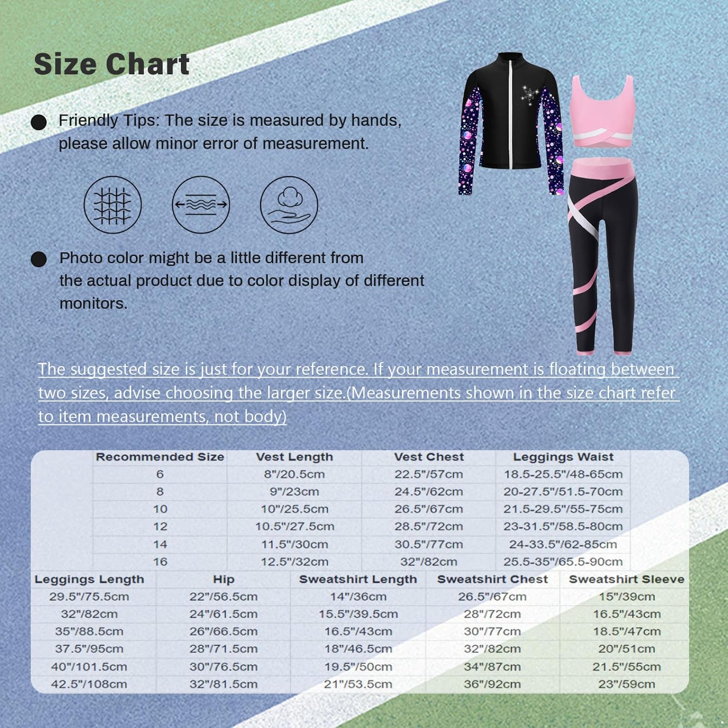 Kids 3 Pieces Girls Sports Outfits Sleeveless Crop Top with Athletic Leggings and Long Sleeve Jacket Set Tracksuit