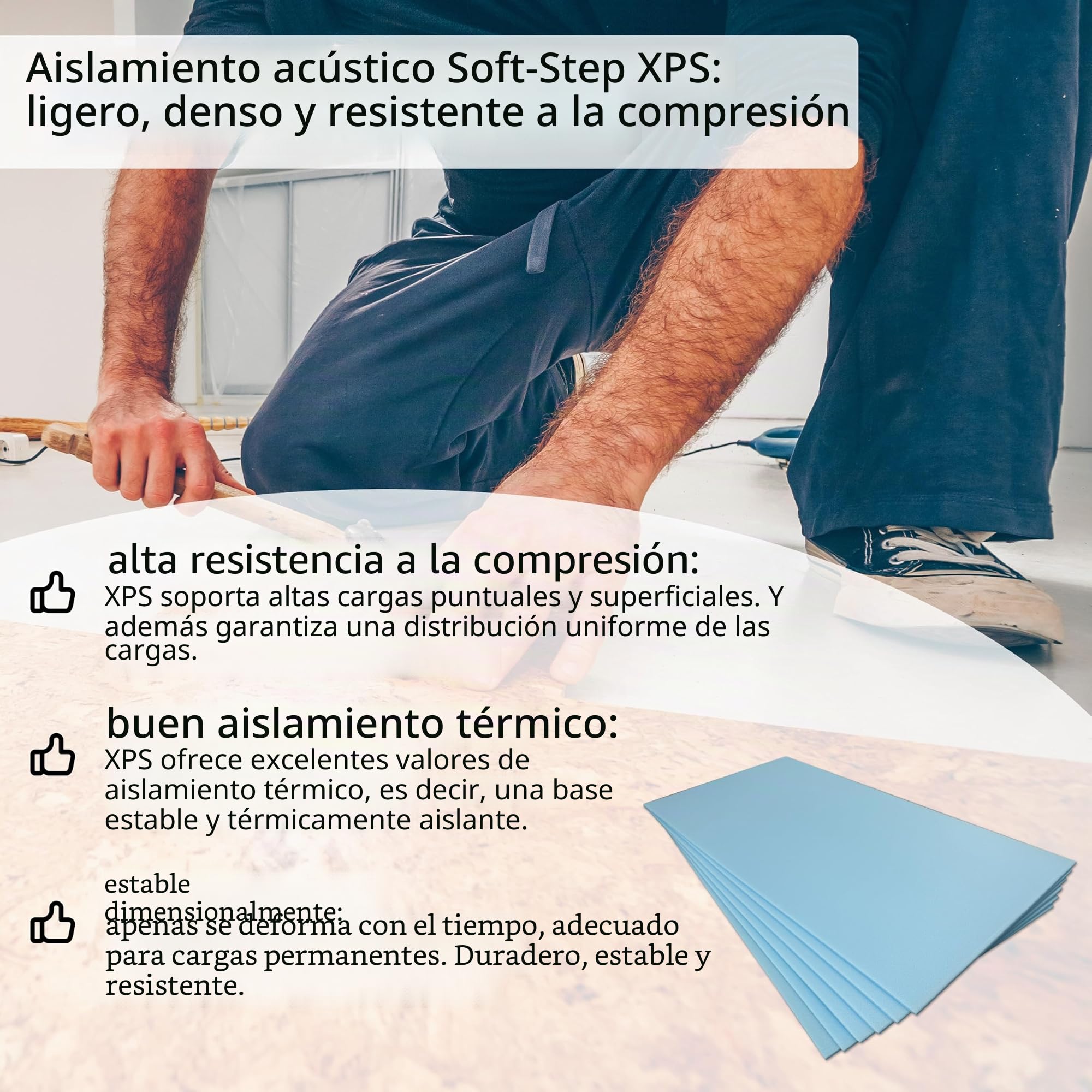 10 m² uficell® SOFT-Step Aislamiento acústico al ruido de impacto para suelos laminados/parquet y corcho - 5 mm de espesor - excelente como aislamiento (1, 10 m²)