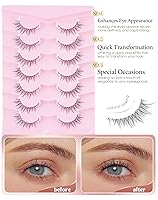 Vista 3 de Onlyall - Pestañas postizas naturales, pestañas postizas onduladas, 7 pares, B91