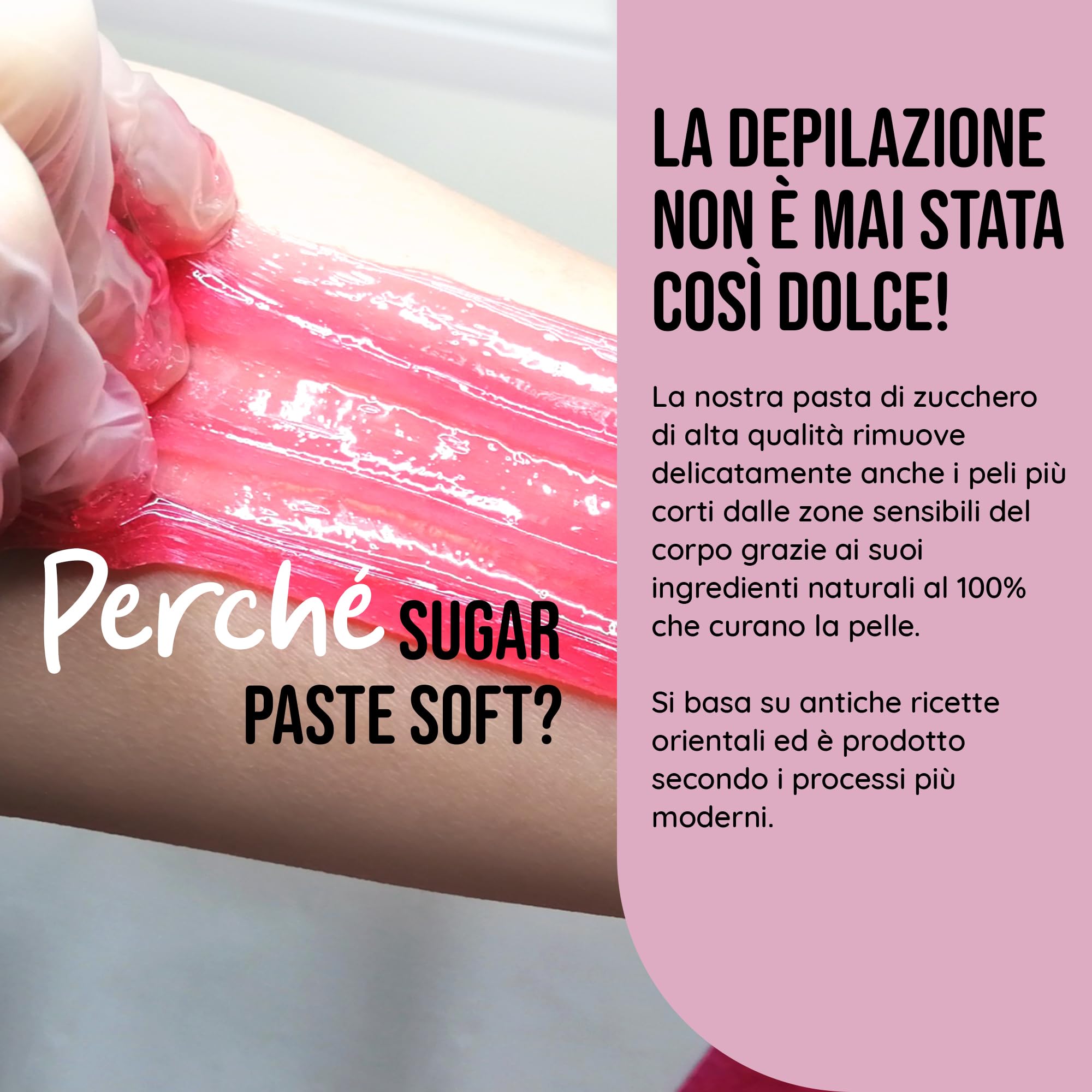 Pasta di zucchero perfettamente rosa Cera depilatoria morbida - 500g