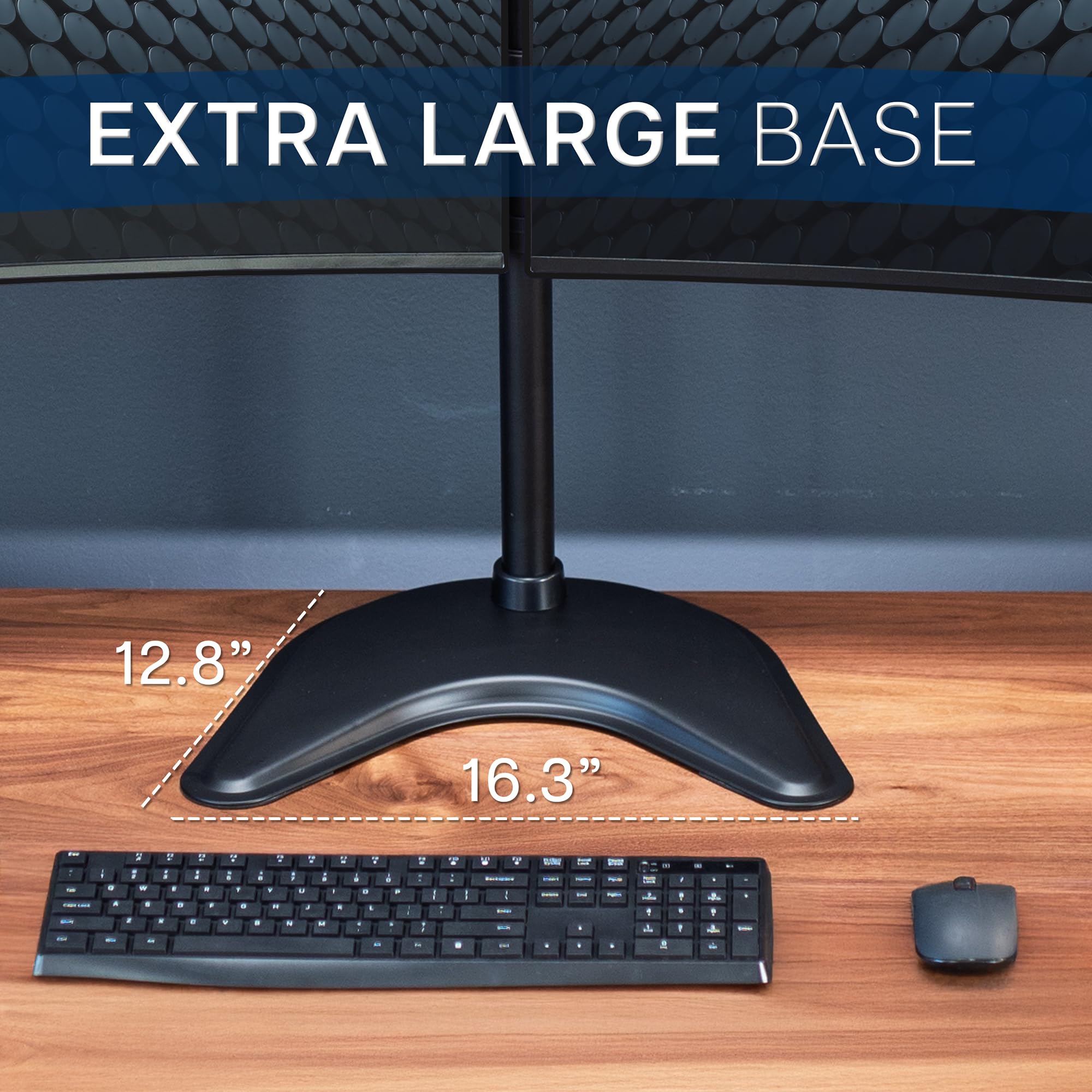 VIVO STAND-V038F - Supporto da scrivania per 2 schermi fino a 38", bracci regolabili per carichi pesanti, VESA max 100 x 100 mm, colore: nero