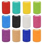 12pcs Self Adhesive Bandage Wraps, 3in 5 Yards, Multicolor