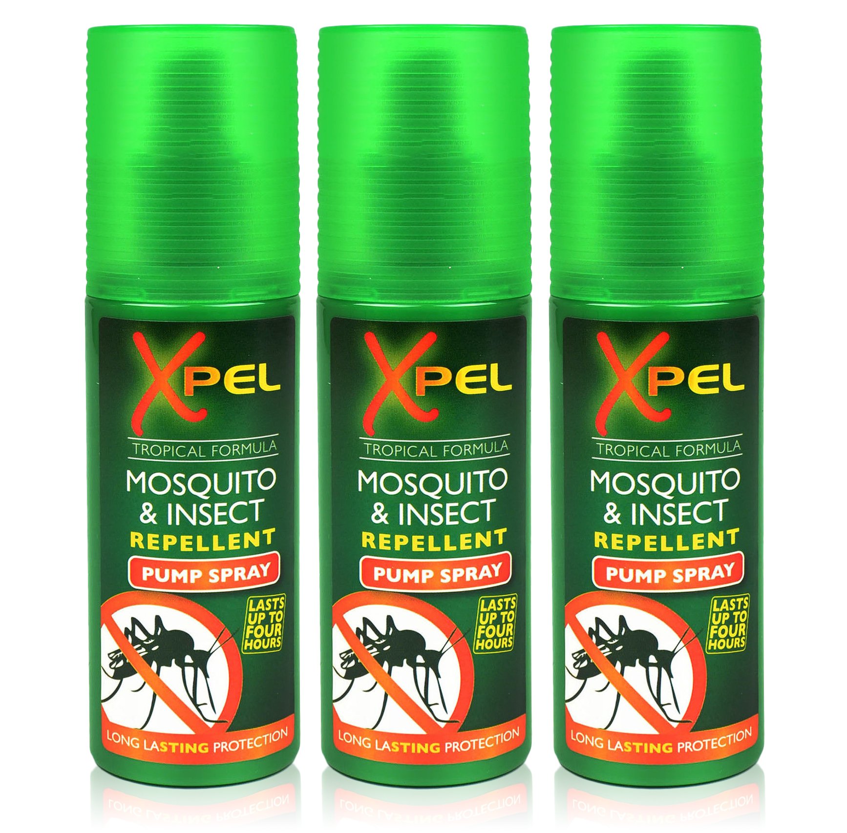 3x Xpel Mosquito Insect Fly Bite Repellent Tropical Formula Pump Spray 70ml