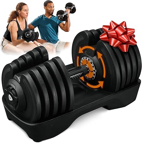 Lifepro Adjustable Dumbbells  25lb Pair or 90lb Single, Quick-Select Hand Weights for MenWomen  Space Saving Exercise Fitness Dumbbells for Home Gym