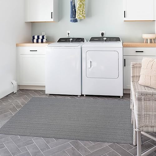 Miniatura 6 de KOZYFLY Alfombra de área lavable de 3 x 5 pies, estilo bohemio, tapete para puerta de interior, alfombra de cocina con respaldo de goma, alfombra de