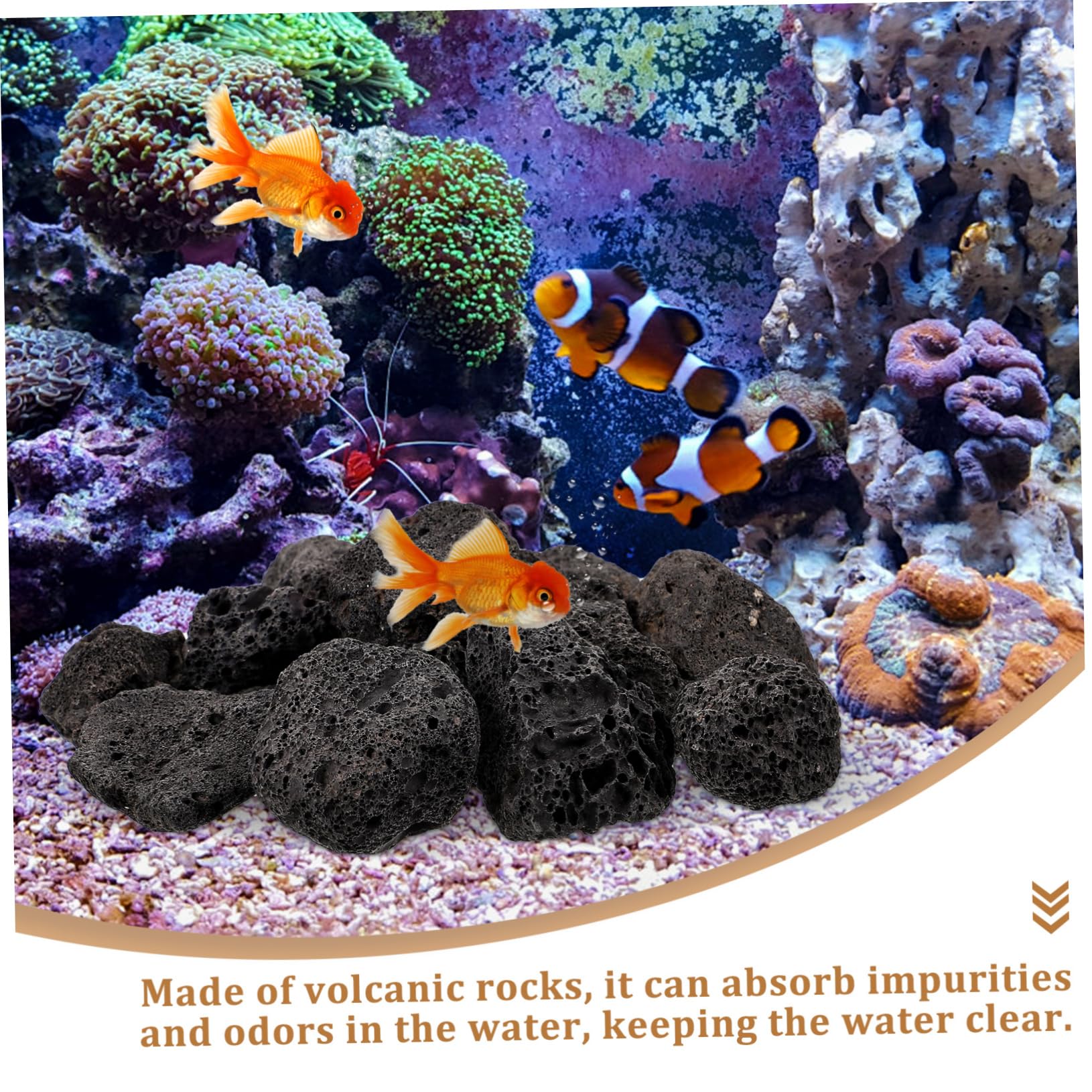 Sosoport 5 Confezioni Paesaggio in Pietra vulcanica Acquario in Pietra vulcanica decori in Pietra vulcanica Acquario di Rocce Pietra vulcanica Decorativa Acquario di Roccia vulcanica Nero