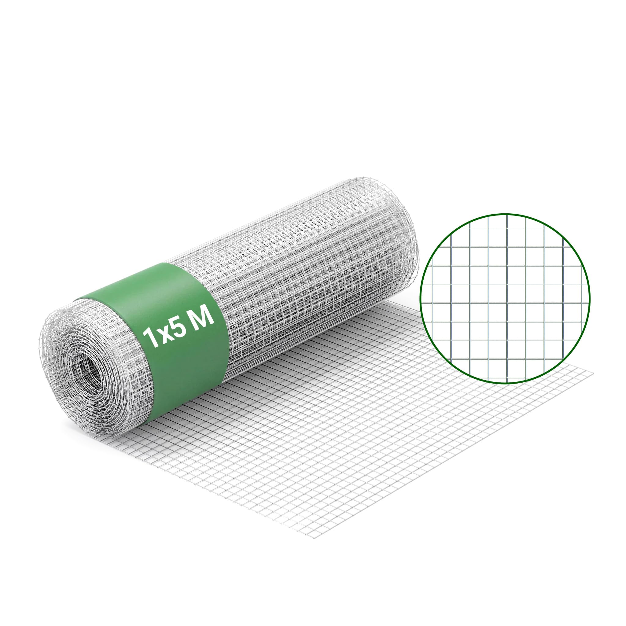 Wiltec Grillage à Mailles - 5 m x 100 cm/​Épaisseur Fil 0,​7 mm/​Maille 12 x 12 mm - en Acier galvanisé - Grille métallique pour Volière Clapier Clôture Jardin Sylviculture Agriculture