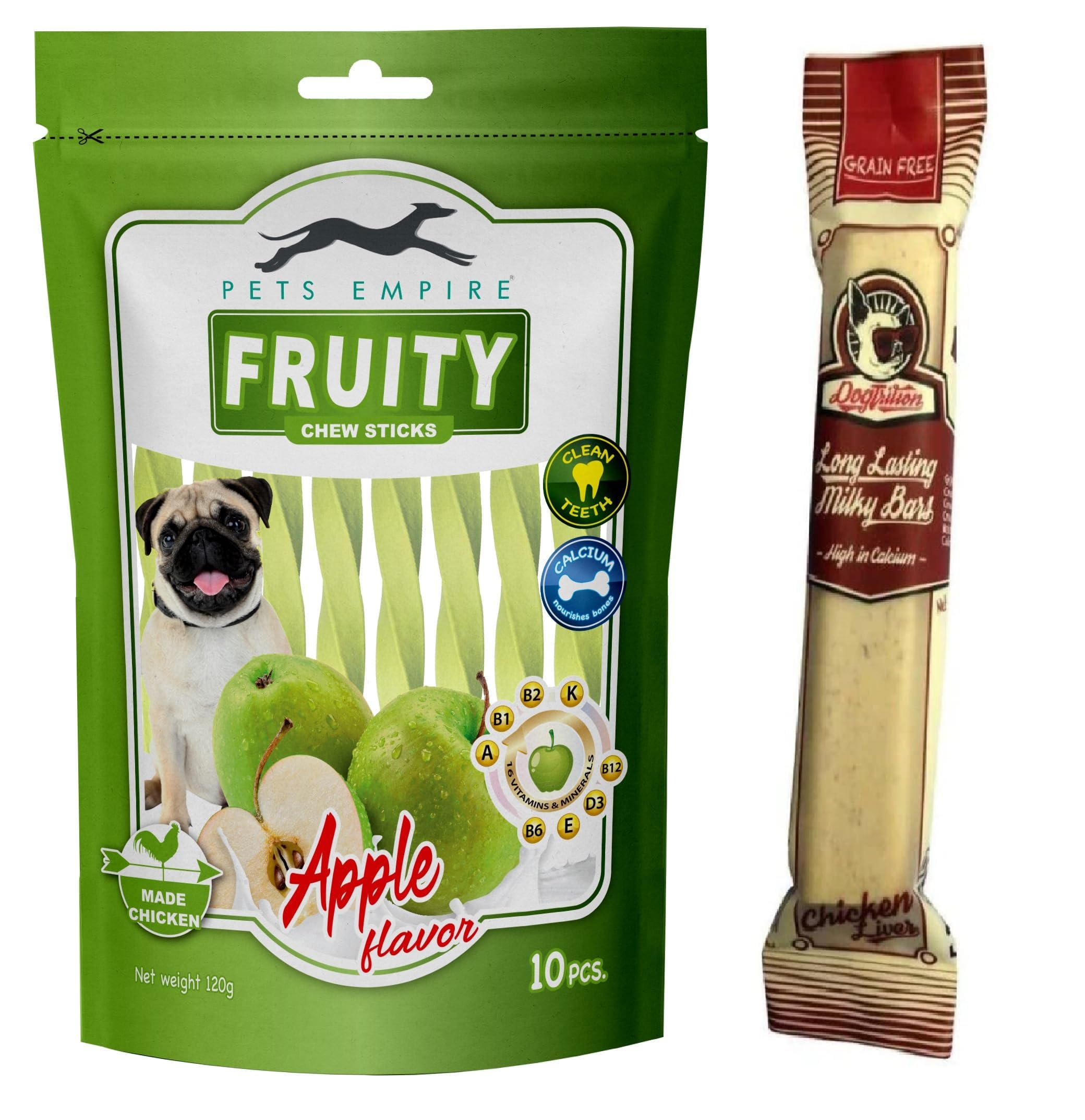 Pets Empire Long Lasting Dental Milk Bar Made with Chicken +Fruity Chewy Sticks Pets Dental Stick Dog Treats Provides Health Benefits Apple Flavor Weight 120 GMS (B0B3DYR883) Amazon Price History, Amazon Price Tracker