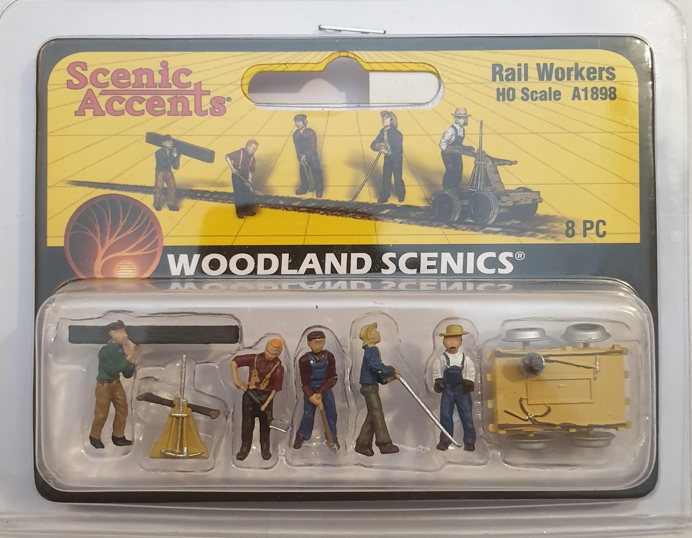 Woodland Scenics H0 Track Worker Hand Lever Trolley Running Machine Rail Workers Hand Car Figures Diorama HO 1:87 A1898