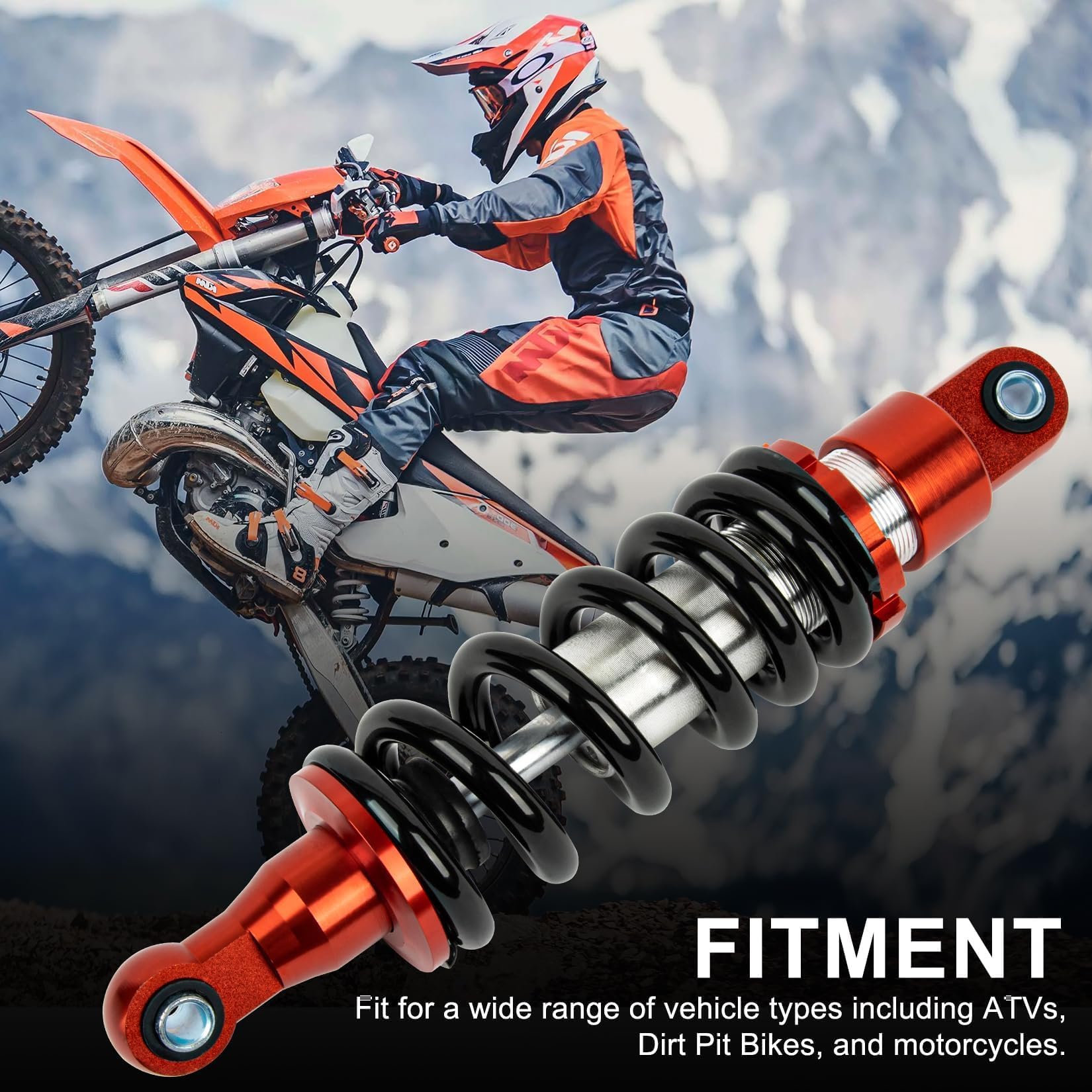 PSLER Amortisseur arrière 260 mm 453,6 kg pour moto tout-terrain 50 cc à 150 cc