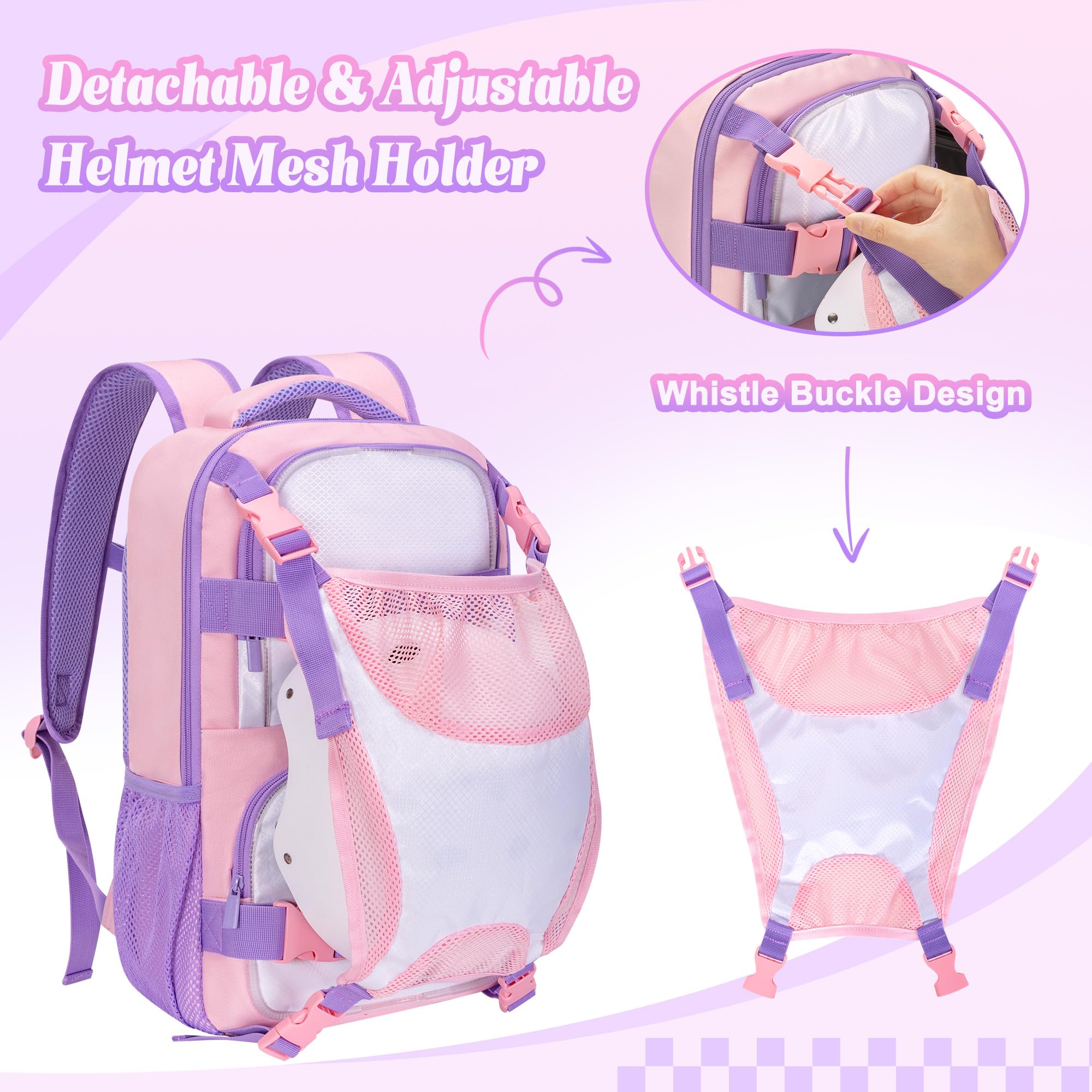 GOBUROS Sac à Dos de Skateboard avec Sangles et Porte-Casque | Sacoche de Planches à Roulettes avec Plusieurs Poches pour Le Sport