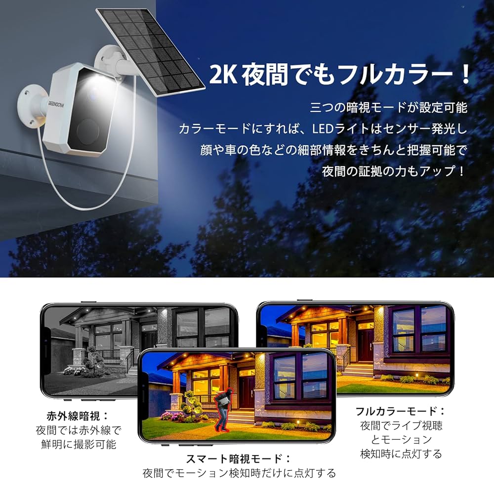 BEENOCAM 防犯カメラ 300万画素 屋外 ソーラーパネル Amazon.co.jp: 【2024年最新・300万高画素】BEENOCAM 防犯カメラ