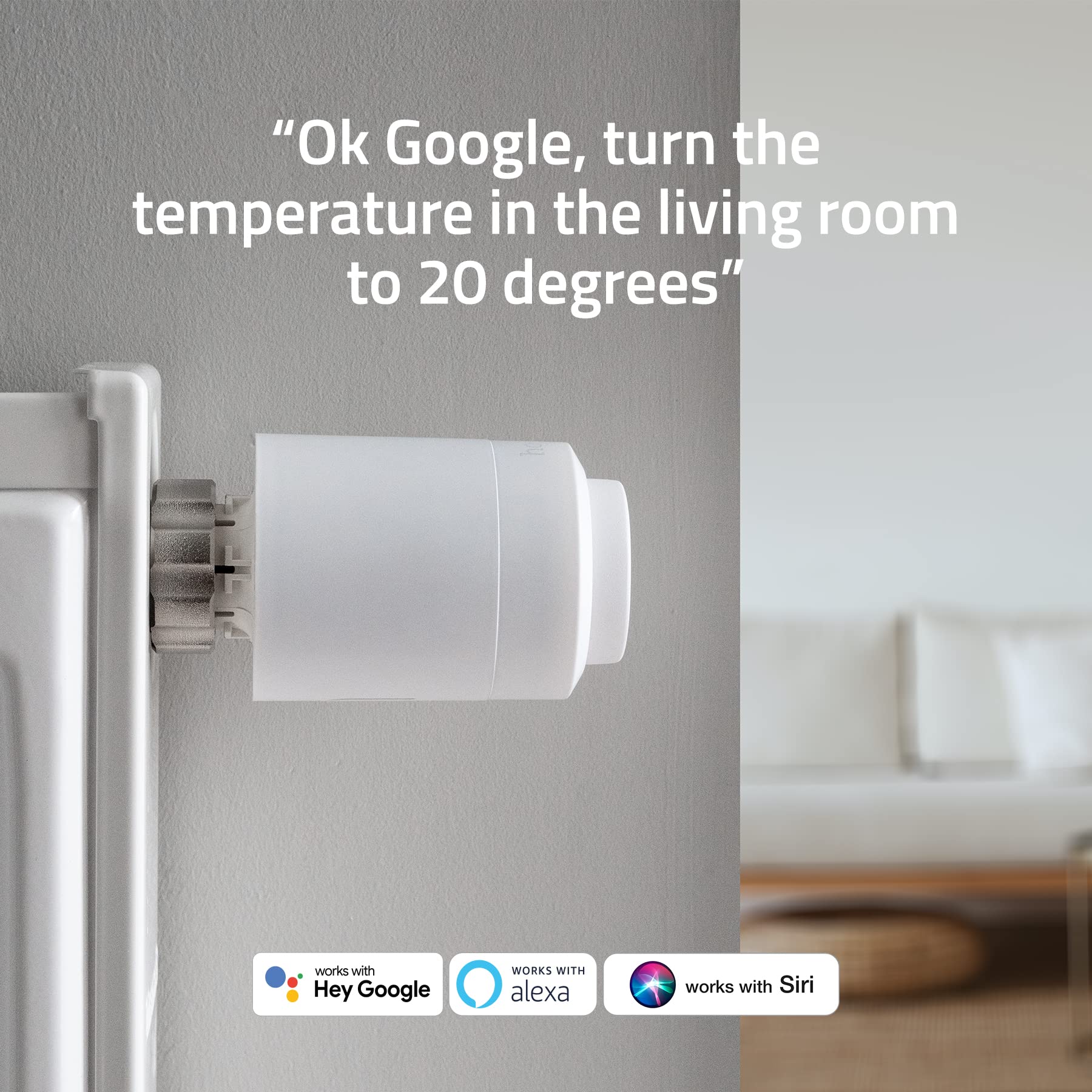 Hombli Intelligentes Heizkörperthermostat mit App-Funktion, Heizungsthermostat mit Sprachsteuerung & Bluetooth, energiesparend, einfache Installation, kompatibel mit Google & Alexa
