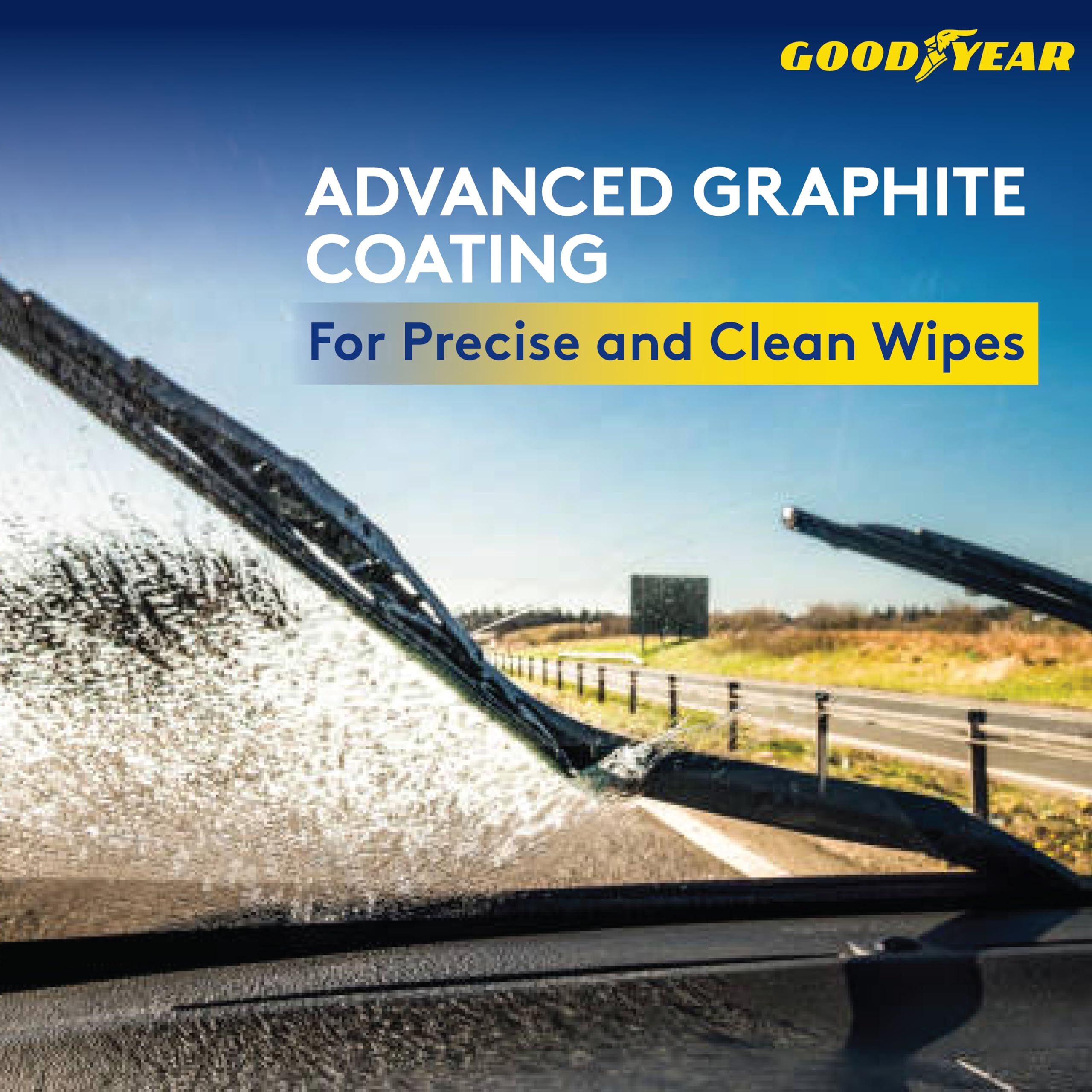 GOODYEAR Wiper Blades For Car - 26 Inch | Advanced Nanotech Graphite-Coated Rubber for Smooth Operation | With Universal Adaptor Socket For Windshield - Black - Image 3 thumbnail