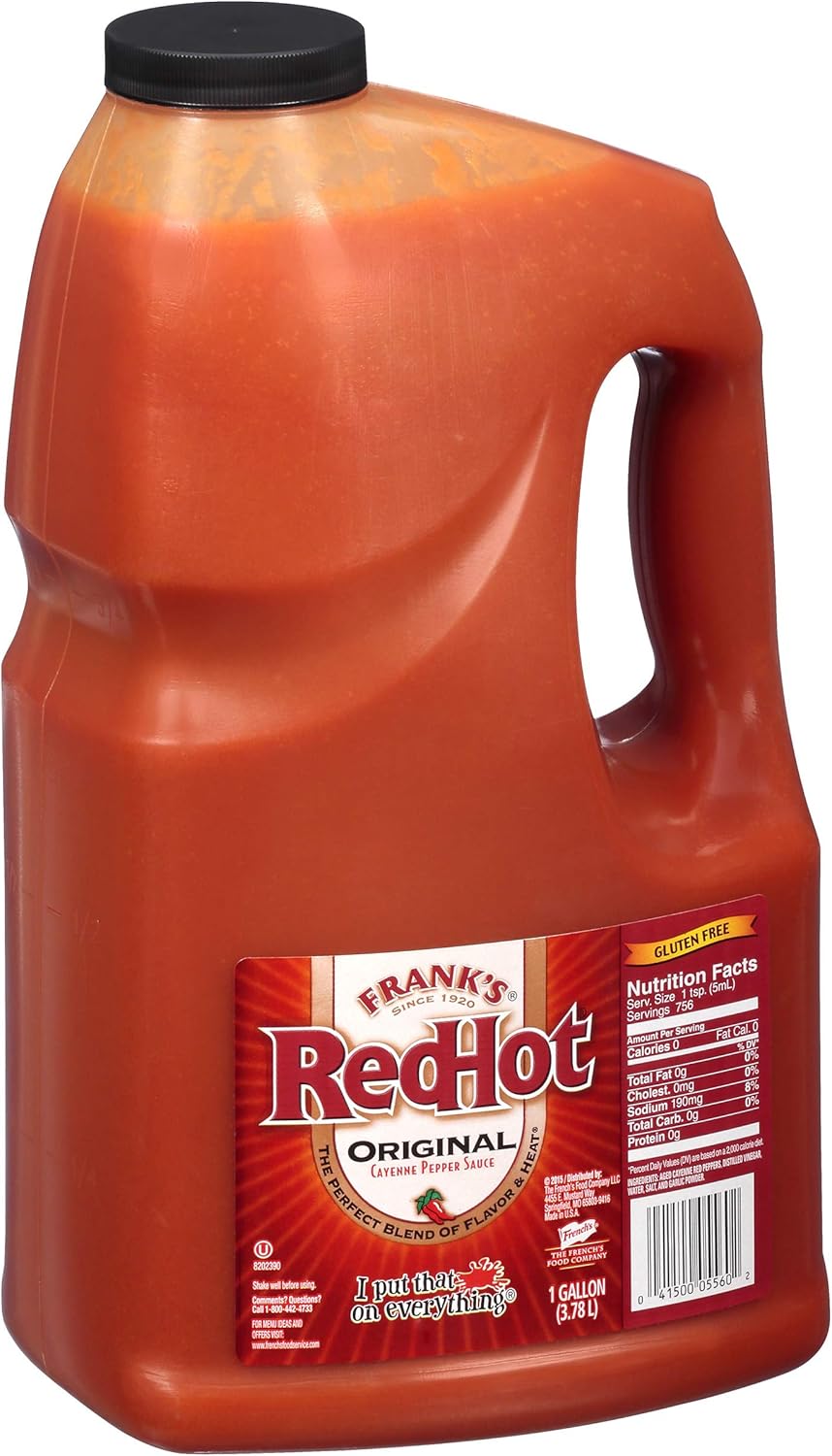 Frank's RedHot Original Cayenne Pepper Sauce, Spicy Sauce for Chicken  Thighs and Vegetarian Burgers, Ideal as a Hot Wings Sauce and Burger Sauce,  3.78 ...