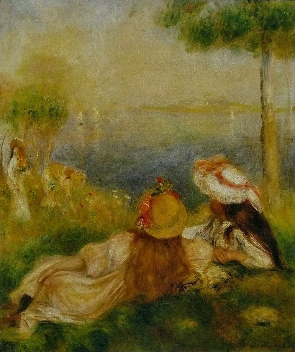 Lámina Renoir Jeunes Filles au Bord de la mer mate que evita reflejos de luz