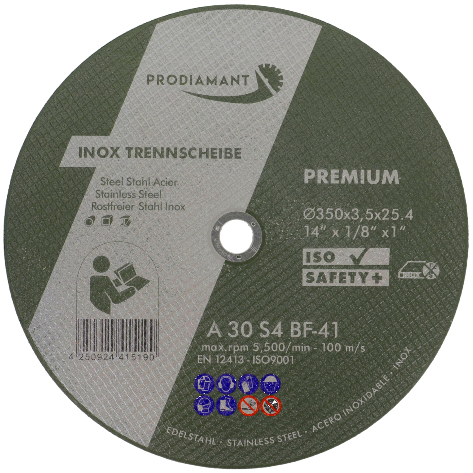 Disque à tronçonner PRODIAMANT 350 mm x 25,4 mm x 3,5 mm lot de 10 pour métal et acier