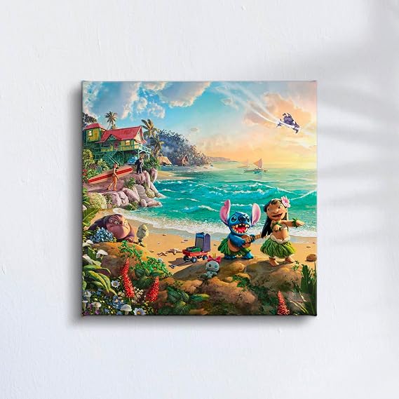 استوديوهات Thomas Kinkade Disney Lilo & Stitch (14 × 14 بوصة)