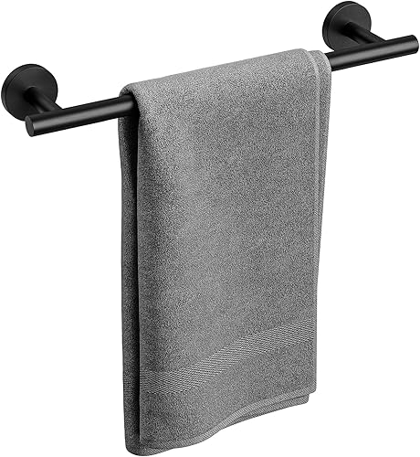 Toallero negro mate, toallero de baño de 18 pulgadas, soporte para toallas montado en la pared, barra de toalla gruesa de acero inoxidable SUS304,