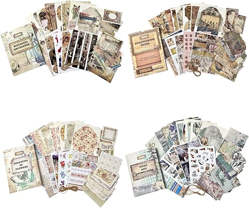 120 piezas de papel vintage para álbumes de recortes suministros de álbumes de recortes papel de manualidades papel de decoupage decoración de