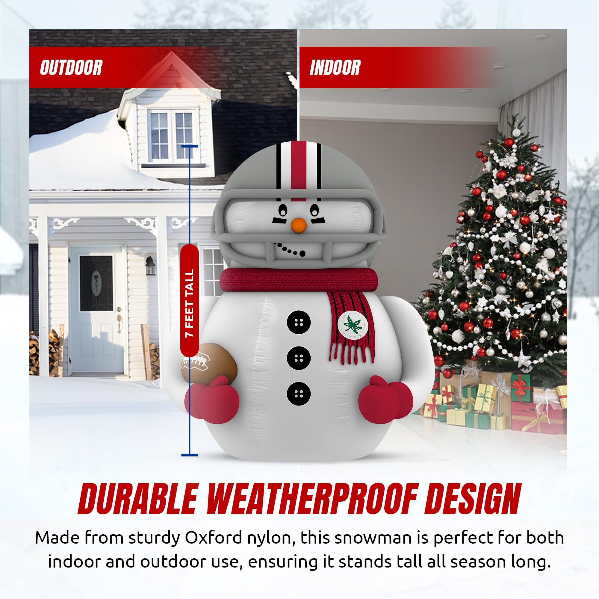 Amazon.com: Sporticulture Ohio State Buckeyes Inflatable Snowman