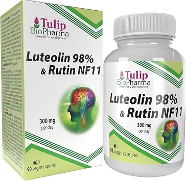 Luteolin 98% + Rutin 90 Vegan Capsules, 3rd Party Lab Tested, High Strength Supplement, Gluten and GMO Free